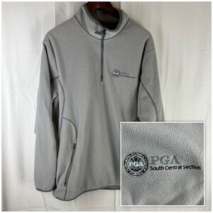Antigua Fleece Pullover Men XL Gray PGA South Central Section Quarter Zip 100604